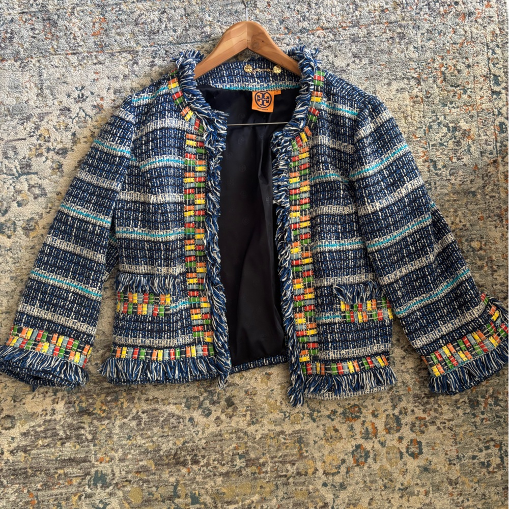 Tory Burch Multicolor Fringe Jacket